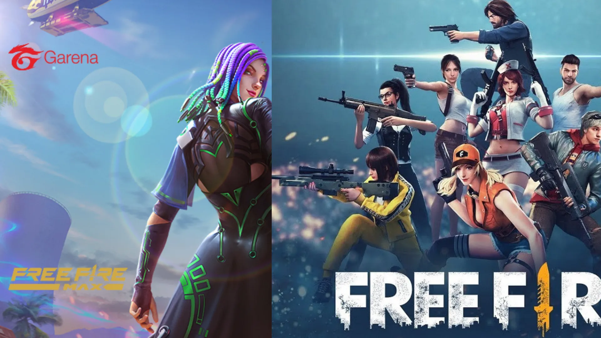 free fire vs free fire max banner