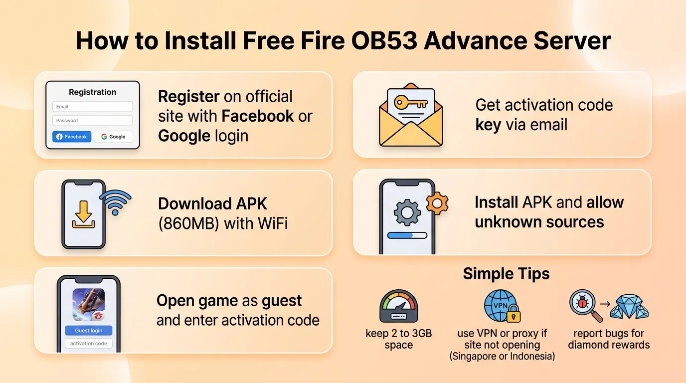 Free Fire OB53 Advance Server Installation Guide