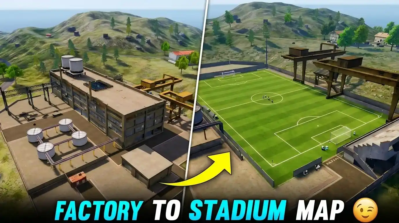 Free Fire OB53 Factory replaced by Stadium on Bermuda map