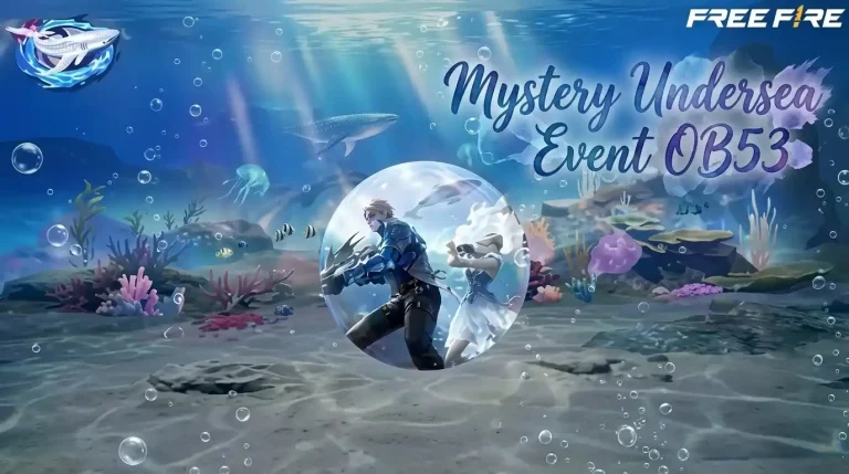 Free Fire OB53 Mystery Undersea Event artwork with underwater Bermuda theme and ocean visuals