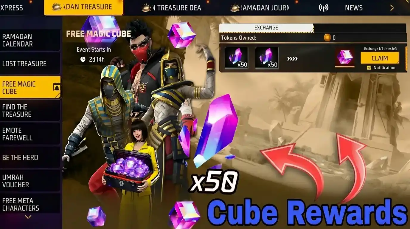 Free Fire Cubo Mágico grátis evento OB54