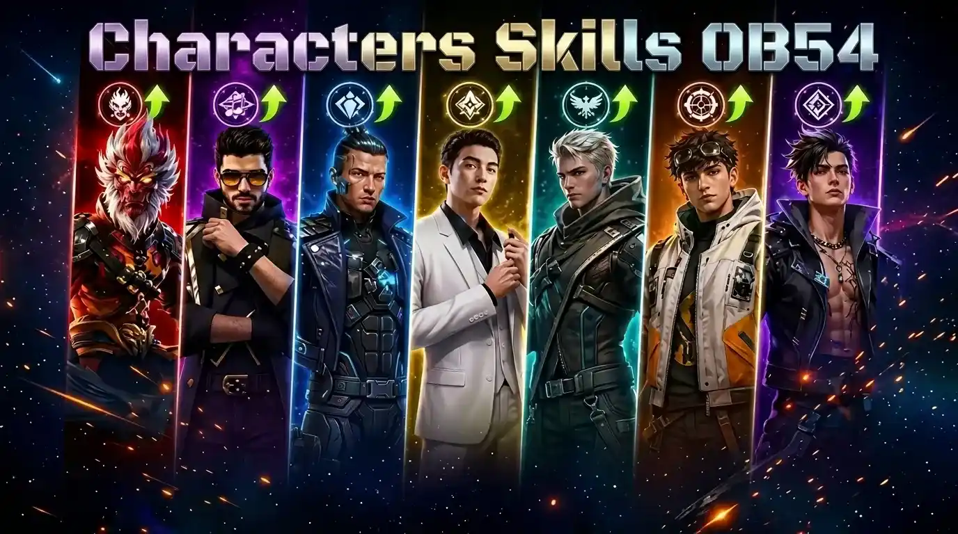 Free Fire OB54 evolução de habilidades de personagens