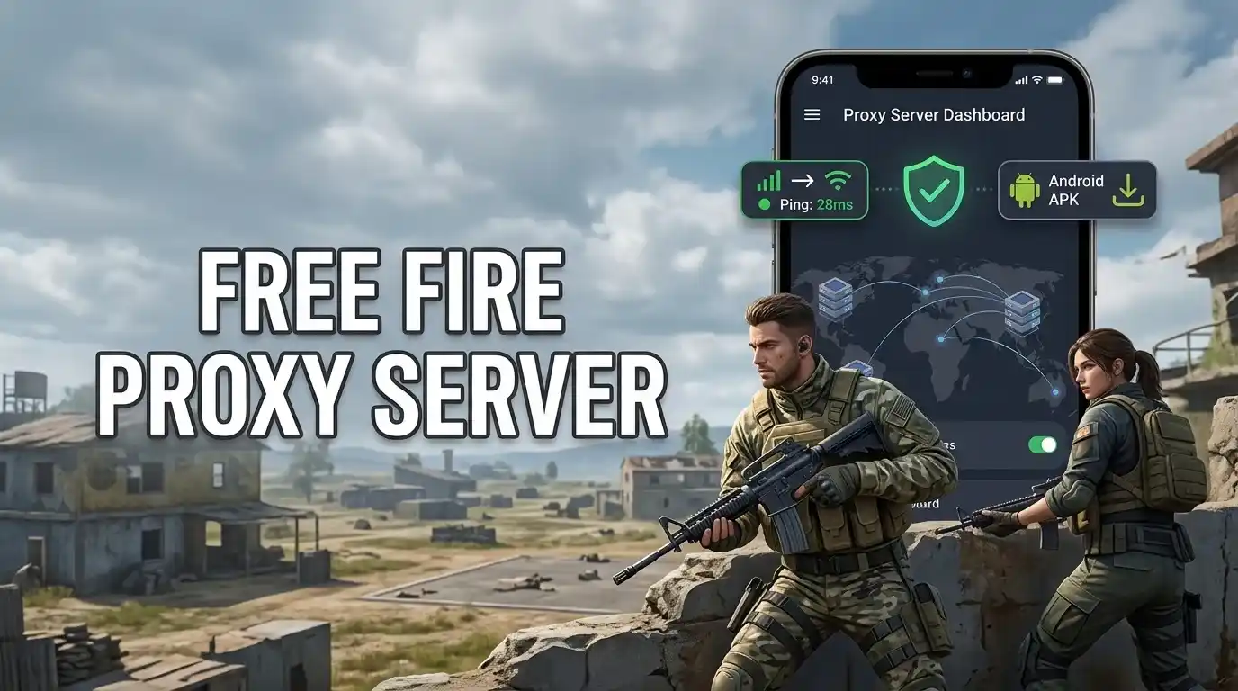 Free Fire Proxy Server APK helping players reduce ping and improve gameplay with stable server connections on Android.