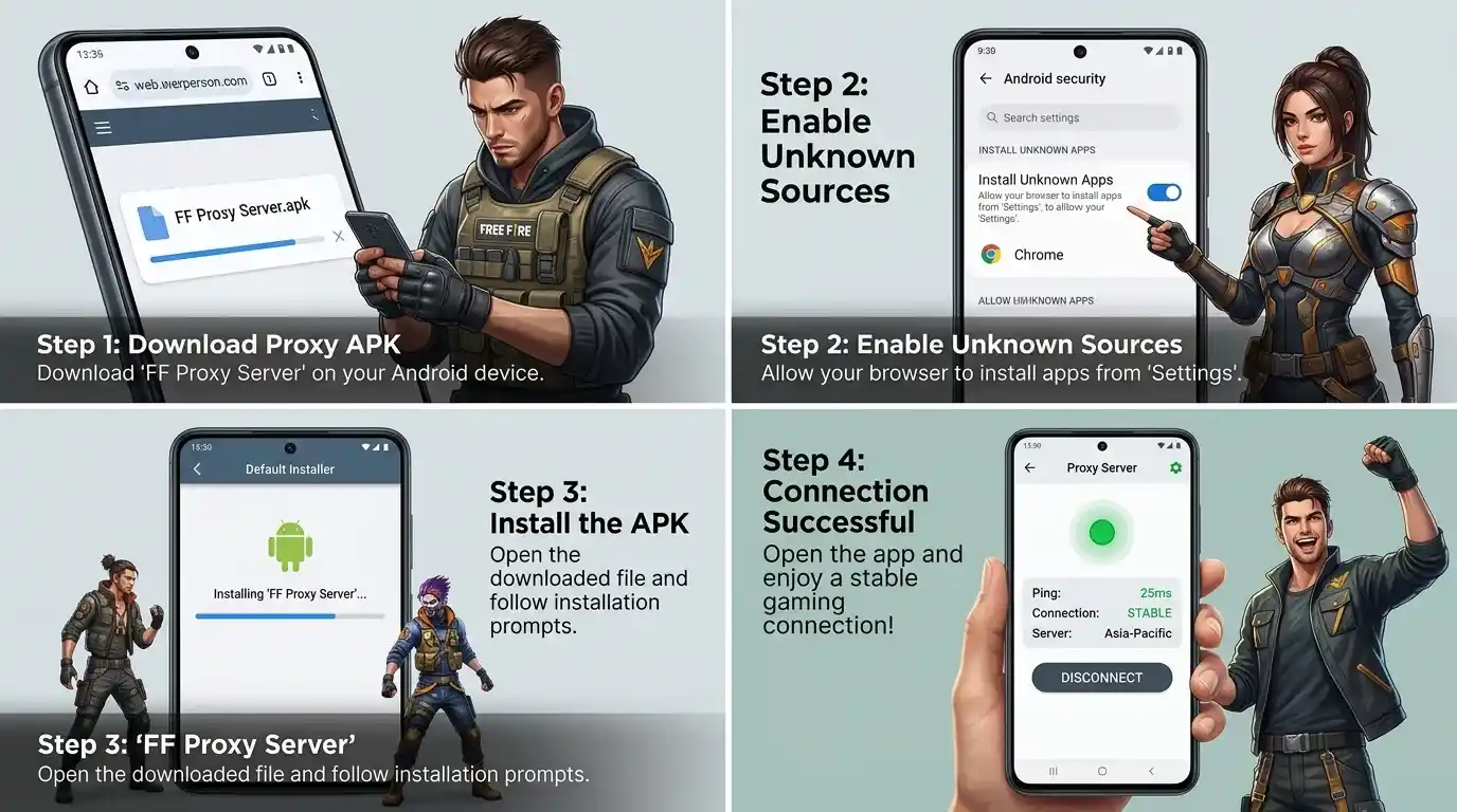 Free Fire Proxy Server APK installation guide