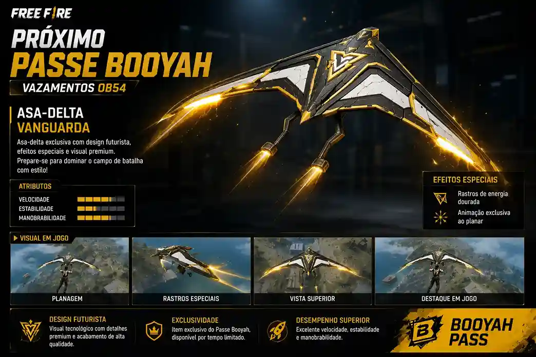 Asa delta do Passe Booyah do Free Fire OB54