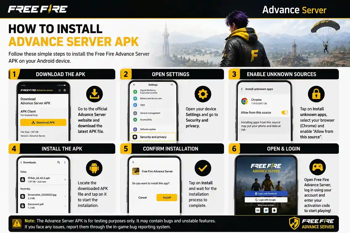 Free Fire Advance Server APK installation guide
