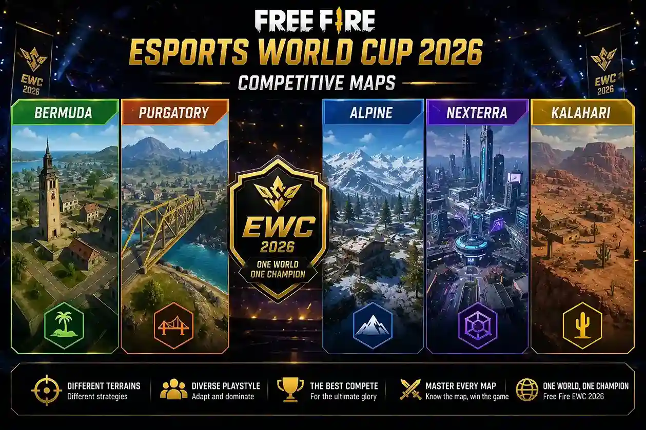 Expected competitive maps for the Free Fire Esports World Cup 2026