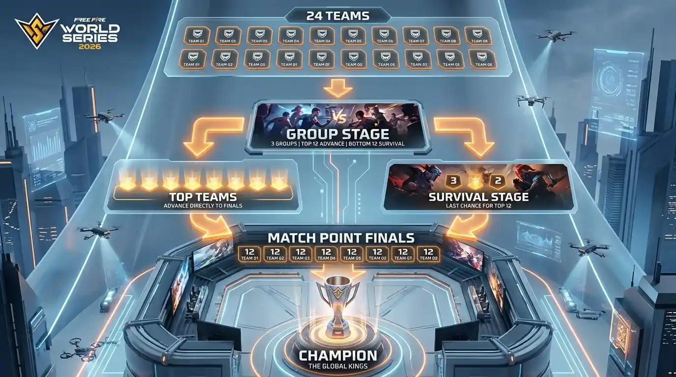 Free Fire Esports World Cup 2026 tournament format