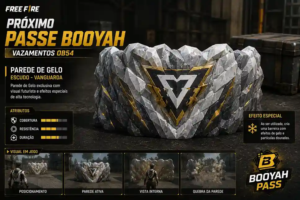 Parede de Gelo do Passe Booyah do Free Fire OB54