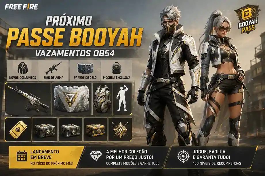 Vazamentos do próximo Passe Booyah do Free Fire na atualização OB54