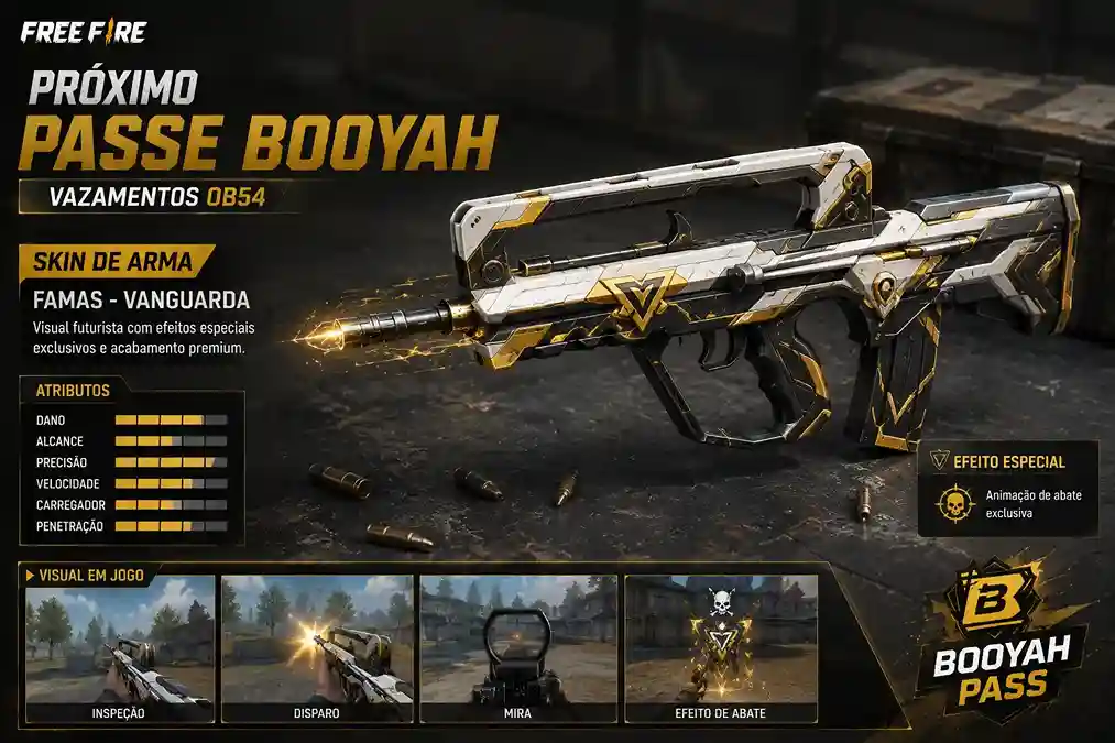 Skin de arma do Passe Booyah do Free Fire OB54