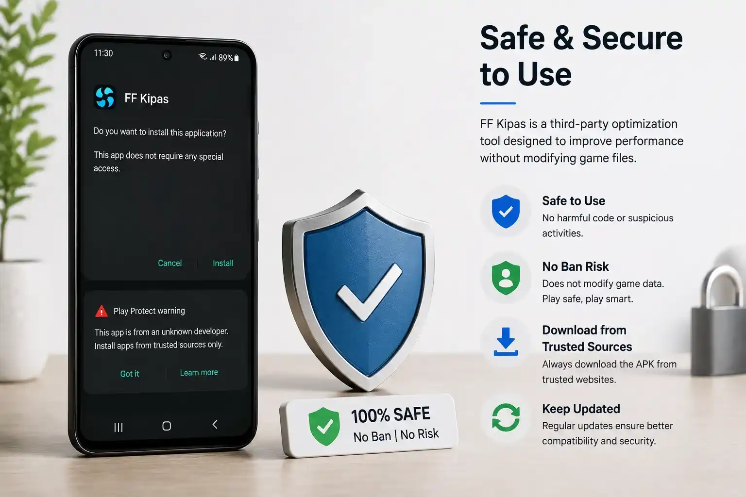 FF Kipas safety and Free Fire account ban risk