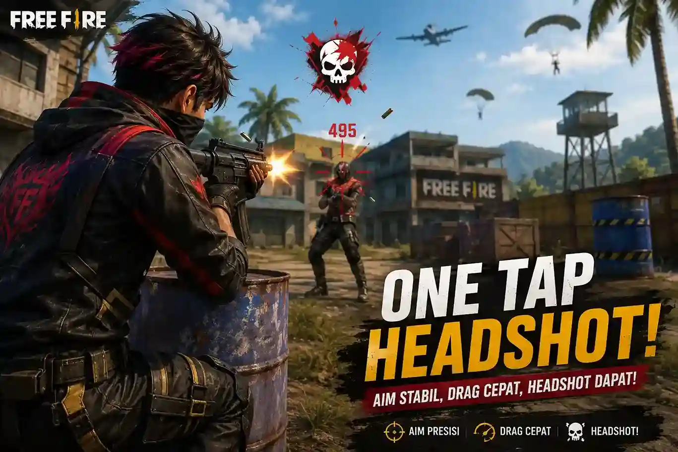 Teknik one tap headshot dan drag shot di Free Fire